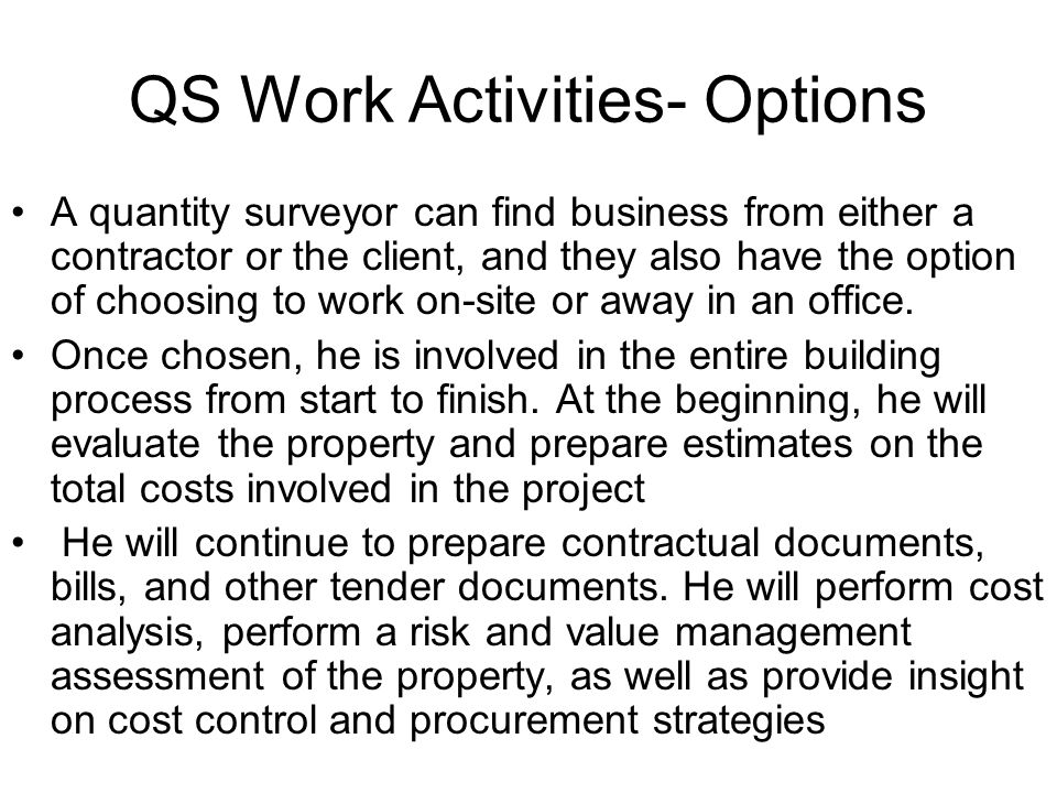 Business Ideas for Quantity Surveying